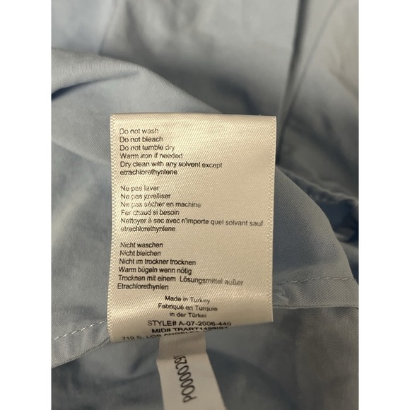 ANINE BING Mika Shirt Blue Medium Oversized Button Up Collar Drop Shoulder - Picture 12 of 12